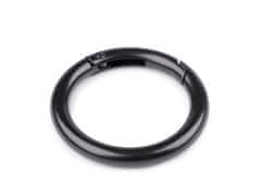 Okrogla karabinka za torbice / obesek za ključe Ø34 mm - črni lak (10 kosov)