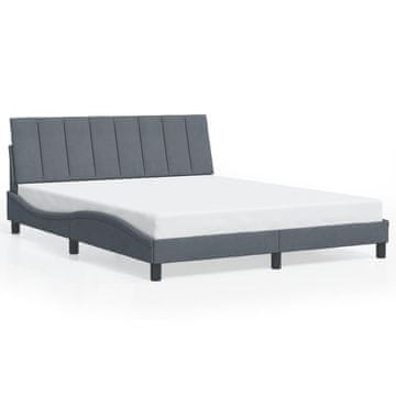 Vidaxl Posteljni okvir brez vzmetnice Hanko temno siv 160x200 cm žamet