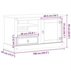 Vidaxl vidaXL TV omarica Corona 100x45x58 cm masivni borov les