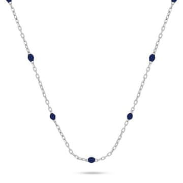 Brilio Silver Srebrna ogrlica s temno modrimi perlami NCL112WB