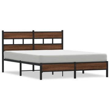 Vidaxl Posteljni okvir brez vzmetnice rjavi hrast 160x200 cm inž. les