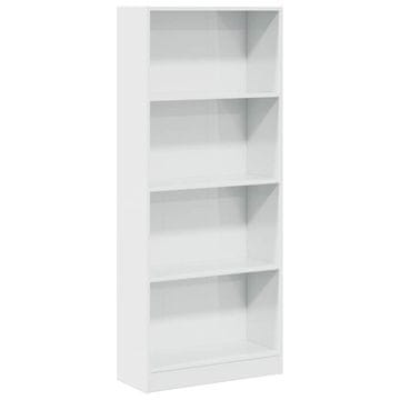 Vidaxl Knjižna omara visok sijaj bela 60x24x143 cm inženirski les