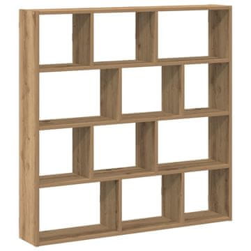 Vidaxl Stenska kockasta polica 12 predelki artisan hrast inž. les