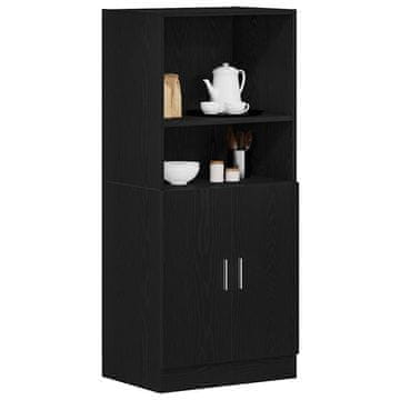 Vidaxl vidaXL Kuhinjska omarica, črna 57x41,5x131,5 cm, material na osnovi lesa
