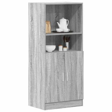 Vidaxl vidaXL Kuhinjska omarica, siva, hrast sonoma, 57x41,5x131,5 cm