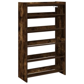 Vidaxl Regal za čevlje dimljen hrast 60x25x100 cm inženirski les
