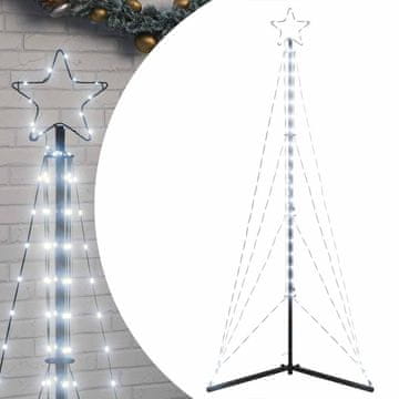 Vidaxl LED božično drevo 363 LED hladno bele 182 cm