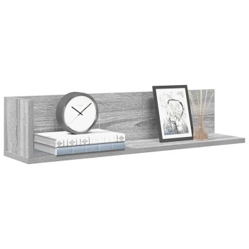 shumee vidaXL Stenske police 2 kosa siva sonoma 75x16,5x16,5 cm inž. les