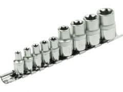 Extol Premium Vtična glava notranji TORX , nastavljeno 9ks, 1/4",1/2", CrV