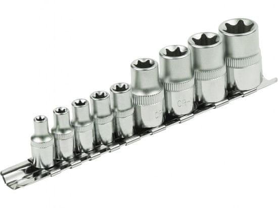 Extol Premium Vtična glava notranji TORX , nastavljeno 9ks, 1/4",1/2", CrV