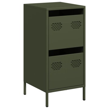 Vidaxl Komoda olivno zelena 35x39x73,5 cm hladno valjano jeklo