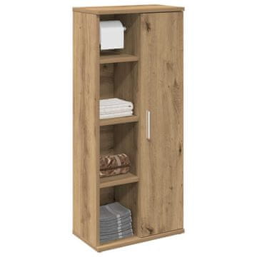Vidaxl vidaXL Kopalniška omarica z valjčnimi nosilci Artisan hrast 39x22x90 cm