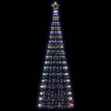 shumee vidaXL Osvetljena novoletna jelka stožec 550 LED barvita 304 cm