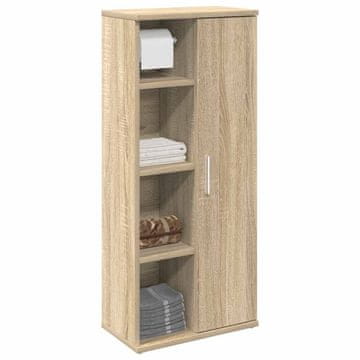 Vidaxl vidaXL Kopalniška omarica z valjčnimi nosilci sonoma hrast 39x22x90 cm