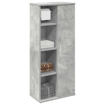 Vidaxl vidaXL Kopalniška omarica z držali za valjčke barve betona 20,5x22x72 cm
