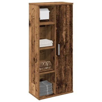 Vidaxl vidaXL Kopalniška omarica z držali za valjčke starinski les 20,5x22x72 cm