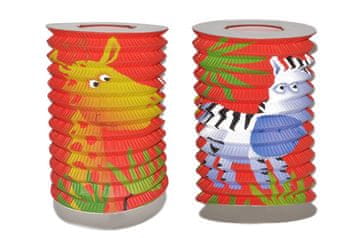 Svetilka valj z živalskim vzorcem premera 16 cm v vrečki (brez palice) karneval