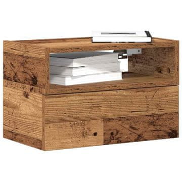 Vidaxl vidaXL Stenske nočne omarice, komplet 2 kosov, starinski les, 45x26x28,5 cm