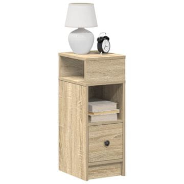 Vidaxl vidaXL Nočna omarica s predalom, hrast sonoma, 25x31x66 cm