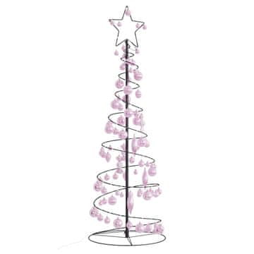 shumee vidaXL Osvetljena novoletna jelka stožec z bučkami 100 LED bela 150 cm