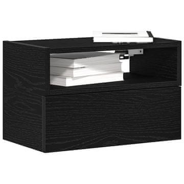 Vidaxl vidaXL Stenska nočna omarica črna 45x26x28,5 cm
