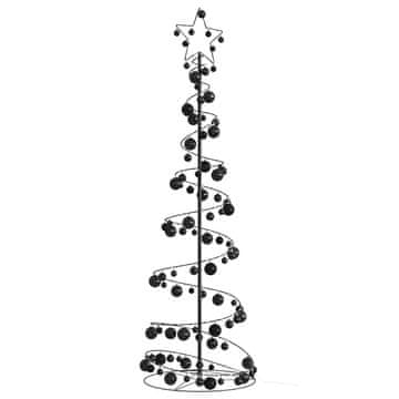 shumee vidaXL Osvetljena novoletna jelka stožec z bučkami 120 LED bela 180 cm