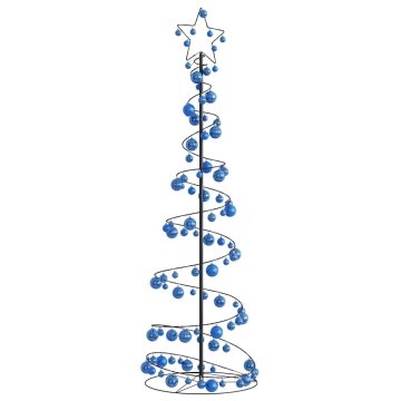 shumee vidaXL Osvetljena novoletna jelka stožec z bučkami 120 LED bela 180 cm