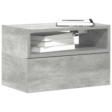 Vidaxl vidaXL Stenska nočna omarica betonsko siva 45x26x28,5 cm