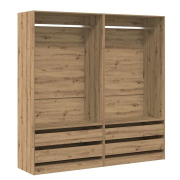 Vidaxl Garderobna omara artisan hrast 100x50x200 cm inženirski les