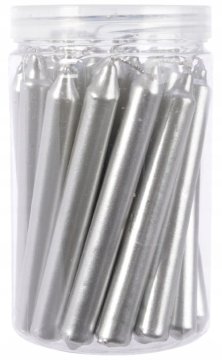 shumee Set 22 srebrnih voščenih sveč 10,5 cm