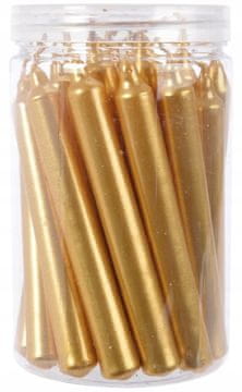 shumee Set 22 zlatih voščenih večernih sveč 10,5 cm