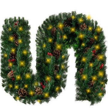 Ruhhy Girlanda za božično drevo 2,7 m z LED lučkami 22322