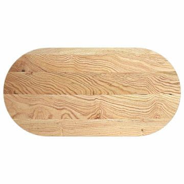 Vidaxl Mizna plošča 120x60x4 cm trdna hrastovina ovalna