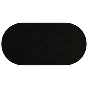 Vidaxl Mizna plošča temno rjava 100x50x4 cm trdna hrastovina ovalna