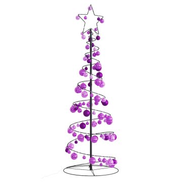 shumee vidaXL Osvetljena novoletna jelka stožec z bučkami 100 LED bela 150 cm