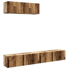 Vidaxl 3-delni set stenske TV omarice iz starega lesa 100x30x30 cm
