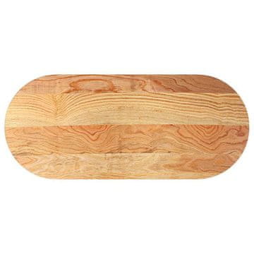 Vidaxl Mizna plošča svetlo rjava 140x60x2 cm trdna hrastovina ovalna