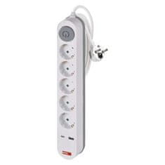 P1523PD podaljšek, 3 m, 5 vtičnice, s stikalom, 1 USB-A, 1 USB-C