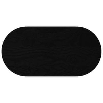 Vidaxl Mizna plošča temno rjava 80x40x4 cm trdna hrastovina ovalna