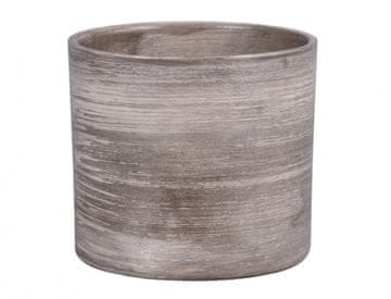 Pokrov za cvetlični lonec MUCHA GREY keramika mat d14x13cm