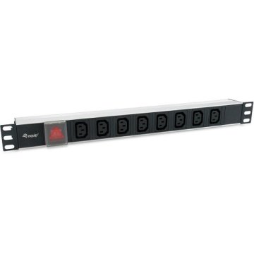 Equip letev z vtičnicami za mrežne omare 19" 1HE 8x, stikalo, IEC