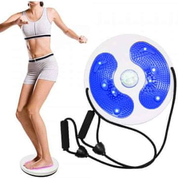 Netscroll Pripomoček za manjšanje obsega pasu, krepitev rok in ostalih delov telesa, protizdrsna vrtljiva plošča za pas, roke, boke in stegna, fitnes disk z ročaji, WaistTwist