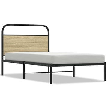 Vidaxl Posteljni okvir brez vzmetnice 107x203 cm sonoma inž. les