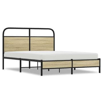 Vidaxl Posteljni okvir brez vzmetnice 120x200 cm sonoma hrast inž. les