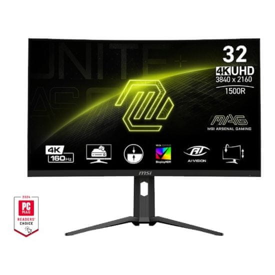 MSI MAG 321CUP monitor, 80cm (31,5), UHD, VA, 160Hz, 1ms, ukrivljen