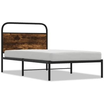 Vidaxl Posteljni okvir brez vzmetnice 100x190 cm dim. hrast inž. les