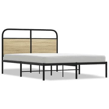 Vidaxl Posteljni okvir brez vzmetnice 135x190 cm sonoma hrast inž. les