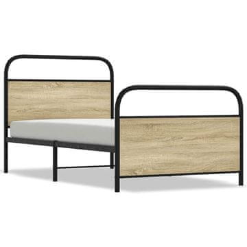 Vidaxl Posteljni okvir brez vzmetnice 107x203 cm sonoma inž. les