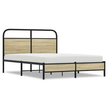 Vidaxl Posteljni okvir brez vzmetnice 140x200 cm sonoma hrast inž. les