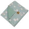Bombažna odeja s podlogo VELVET Dogs Mint 100x80 cm